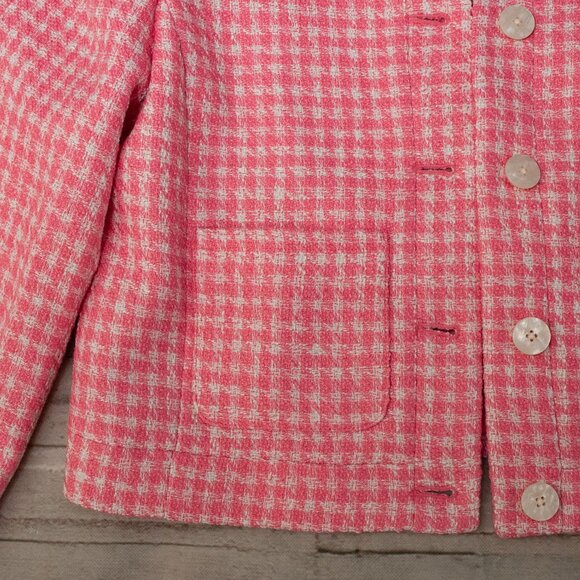 NWT J. Crew Tweed Houndstooth Lady Jacket in Pink Himalayan Spice size 10 - Picture 8 of 12